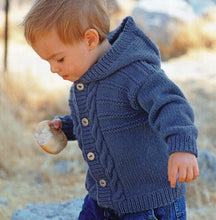 Child's Easy Cable Cardigan-& Hooded Jacket Boy- Girl- Knitting Pattern -Aran(Worsted weight) Instant Download-18-28" chest