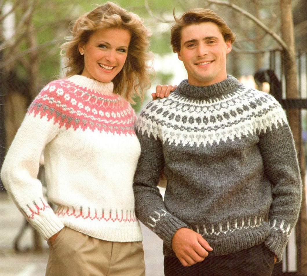 Fair Isle Icelandic Sweaters- Man- woman's Chunky Bulky 12 ply yarn- 32-46