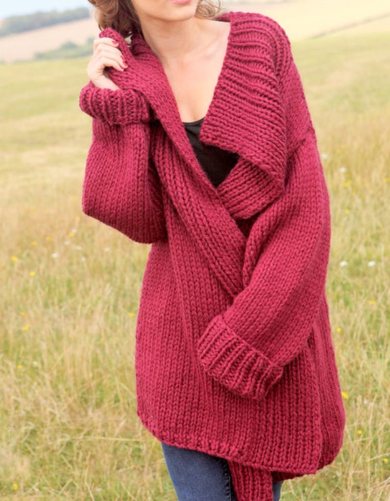 Womans Ladies Easy Beginner Cardigan Coat 32