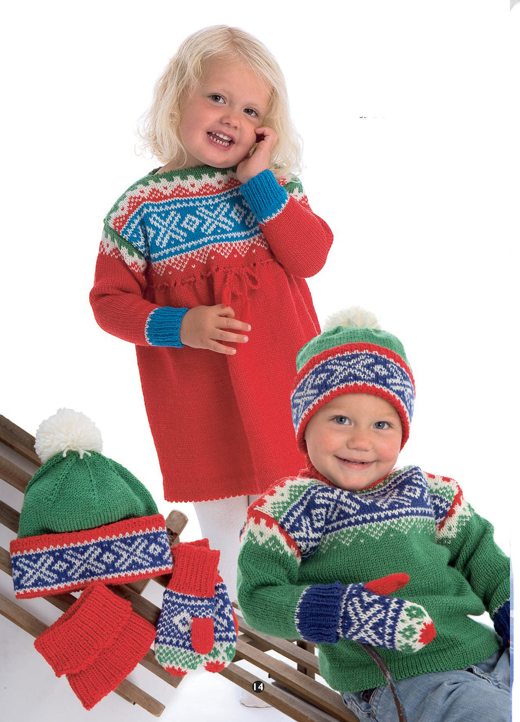 Icelandic, Dress, sweater-Dickie, hat, mitts Knitting Pattern, Fair Isle, Children ,Instant Download PDF- see images for further information