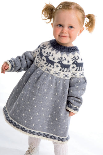 Childs Yoked Icelandic, Dress, sweater-Jumper Knitting Pattern, Fair Isle,  ,Instant Download PDF- see images for further information