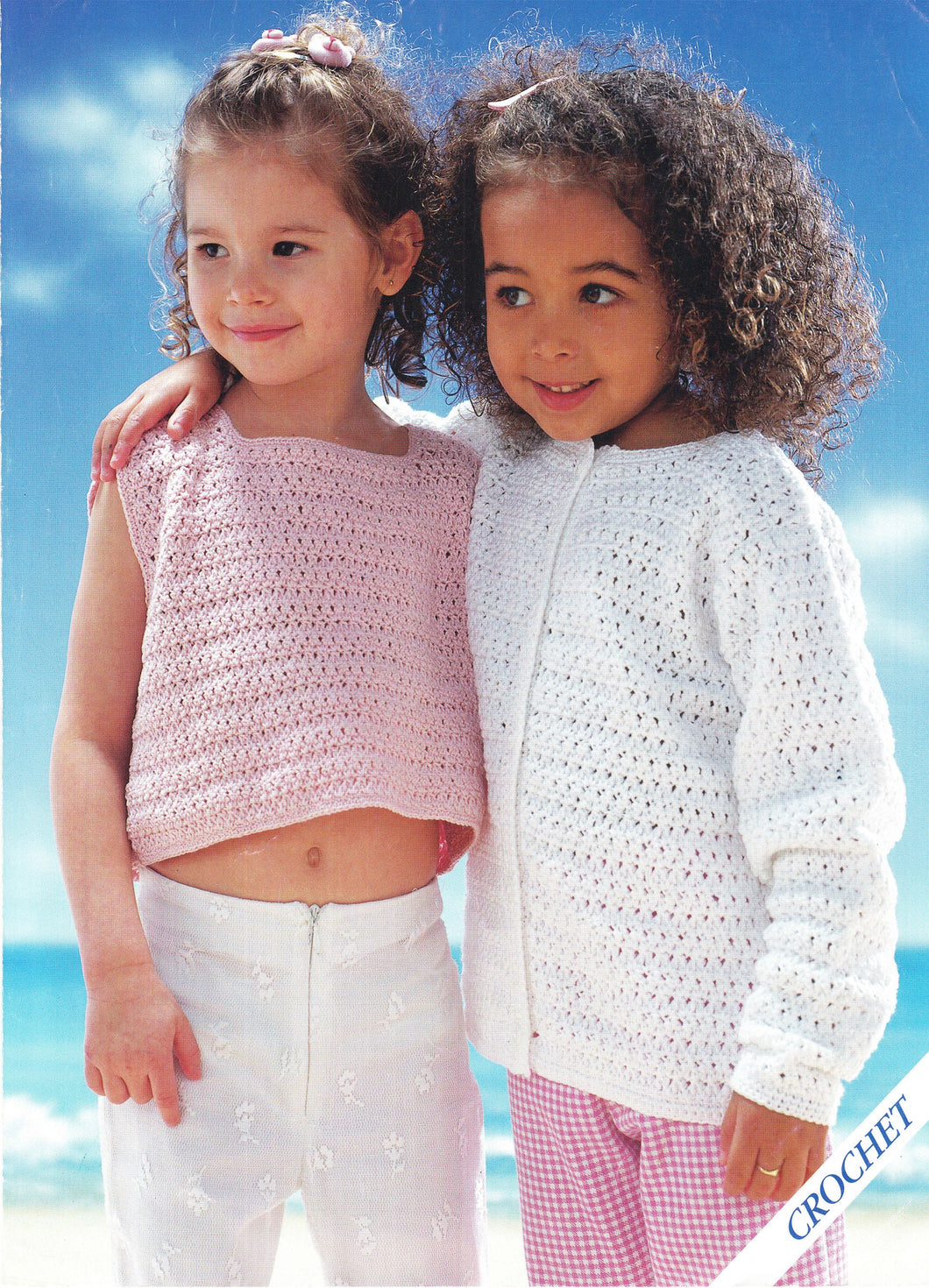 Girl's Crochet Cropped Summer Top and- Cardigan- DK Wool/8ply-or 4ply Download PDF 22/32 Chest- Crochet pattern