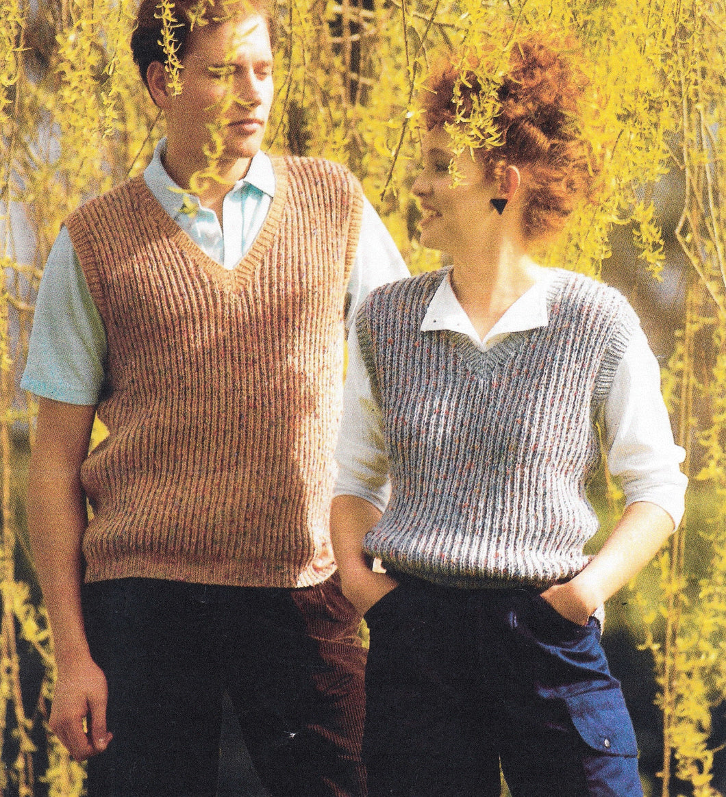 Easy Beginers Ladies /Woman's Mans Fishermans Ribbed V Necked Slipover DK/8ply wool--Download PDF KNITTING Pattern