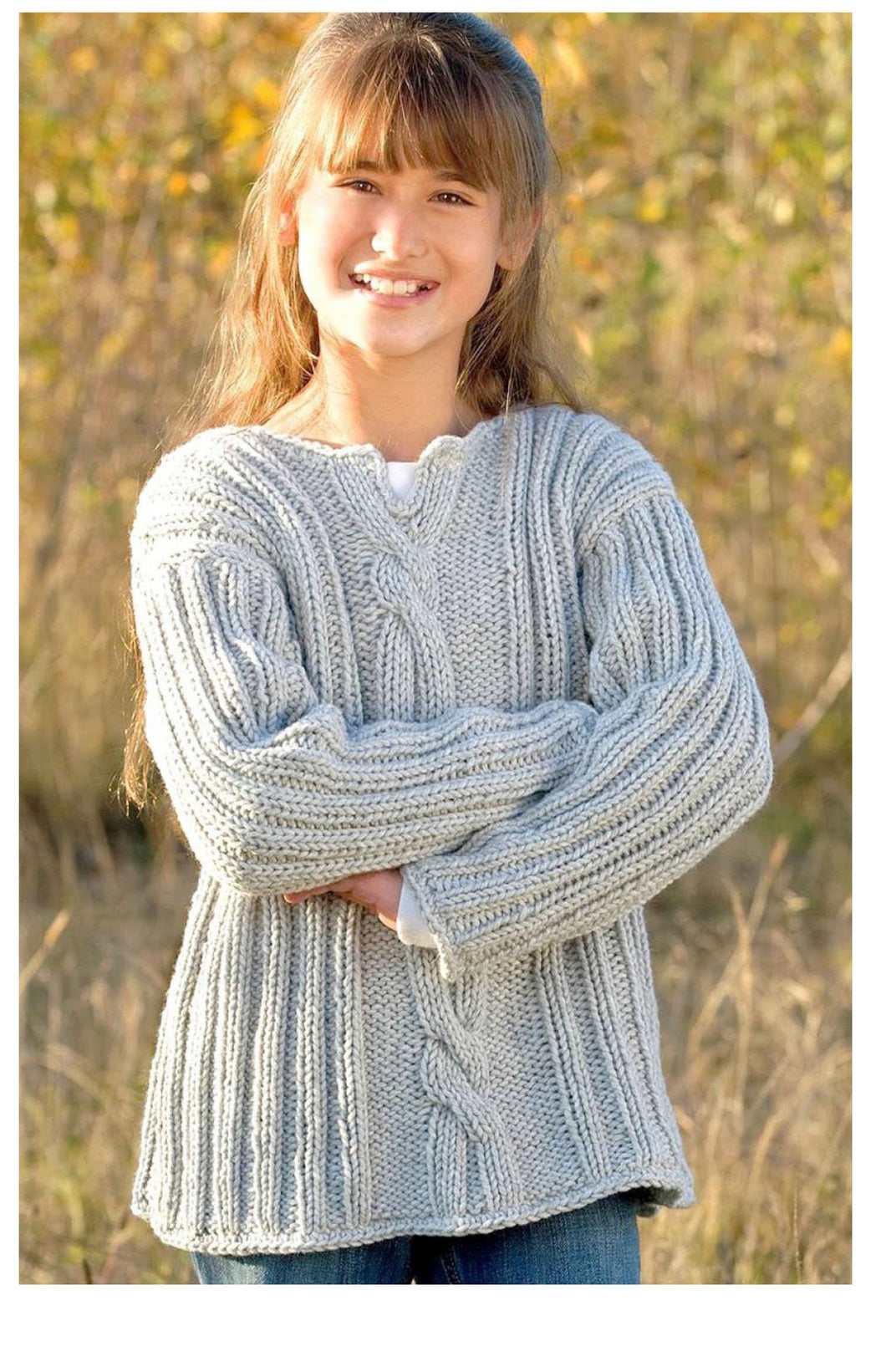 Easy Chunky-Bulky Cable jumper Knitting Pattern, , Instant Download PDF  Chunky-Bulky Yarn needed