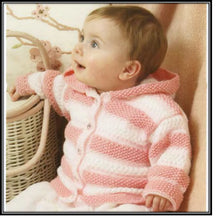 Child's  Hooded or V Neck Jackets- Easy Knit~DK (8ply) yarn 16-24" chest(Birth-5 Years ) Knitting pattern -Download PDF