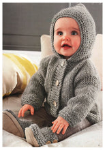 Easy Baby Jacket with Hood 3 - 24 mths - Chunky Wool DOWNLOAD pdf KNITTING Pattern