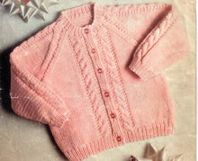 Baby Classic Cardigan- Cable in either DK(8ply) or 4ply- Knitting pattern - fits 18 - 26" chest (0-5 years) Download PDF