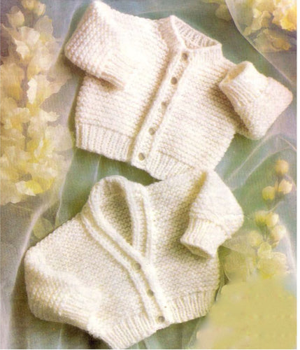 Baby Premie Premature  Garter Stitch Cardigans DK ( 8PLY ) Yarn 3lb up to 12lb babies- Download PDF- small babies