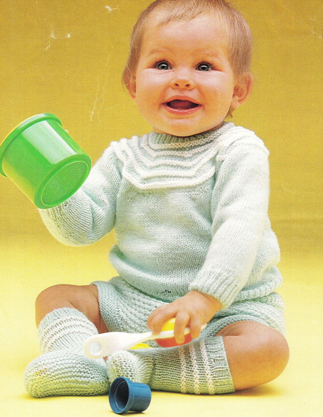 Baby Easy Yoked Jumper Pants and socks ( 4PLY ) Yarn Fits from 18-20 inch chest- Knitting pattern  Download PDF