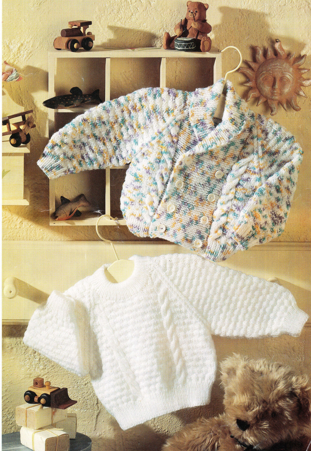 Boy or Girl's Easy Knit cable Cardigan & Jumper Light Worsted DK (8ply) or 4ply 16- 22