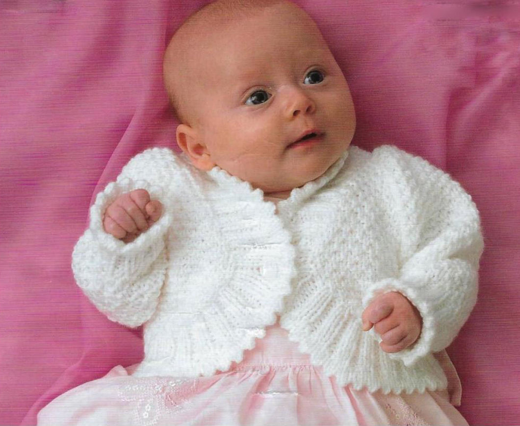 Baby Girl Bolero style Cardigan & Jumper DK ( 8PLY ) Yarn chest Small  14