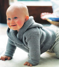Easy Knit garter stitch baby hooded Jacket- DK-8ply- light worsted- fits 0-12 mths Download PDF Knitting Pattern