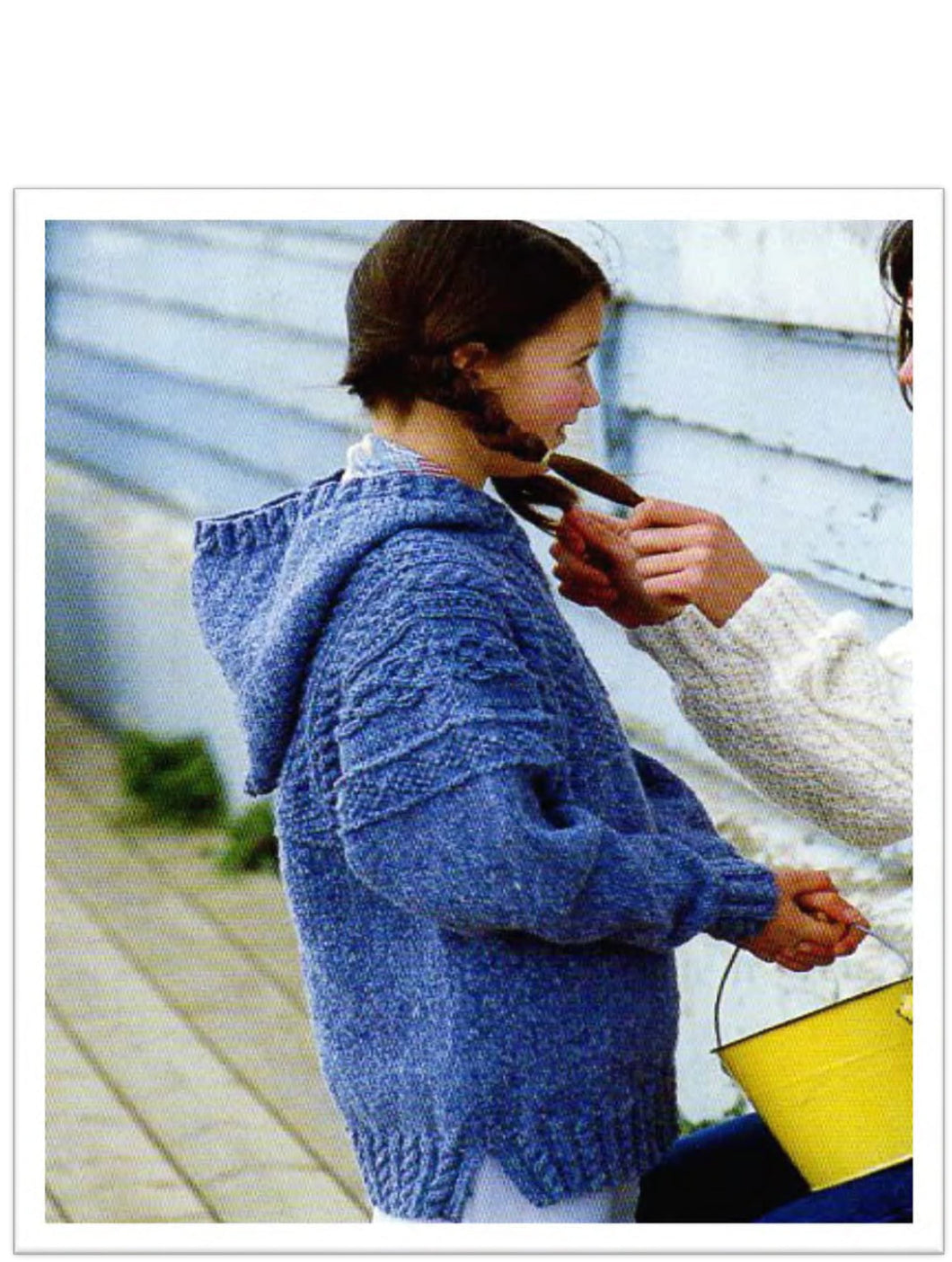 Girls Easy Aran 10ply Hooded loose fitting sweater  22- 32 inches-Download PDF Knitting Pattern