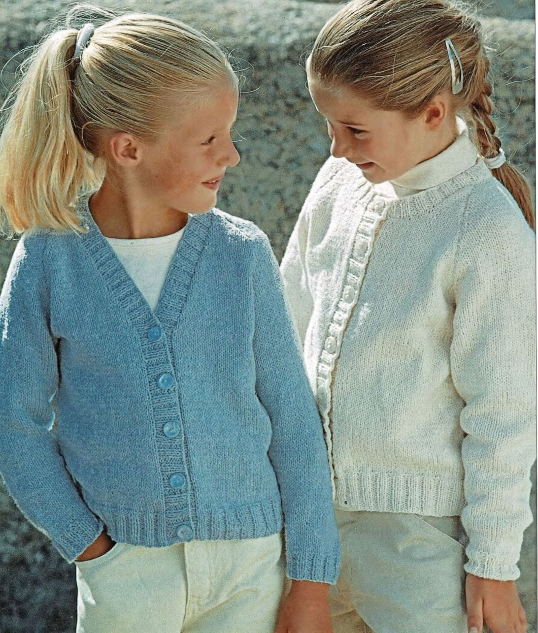 Girls Beginners Easy Round Neck- V Neck Cardigans  22-32