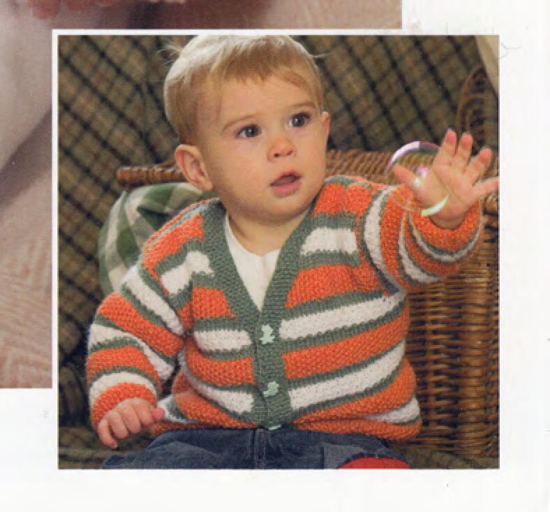 Child's  Hooded or V Neck Jackets- Easy Knit~DK (8ply) yarn 16-24