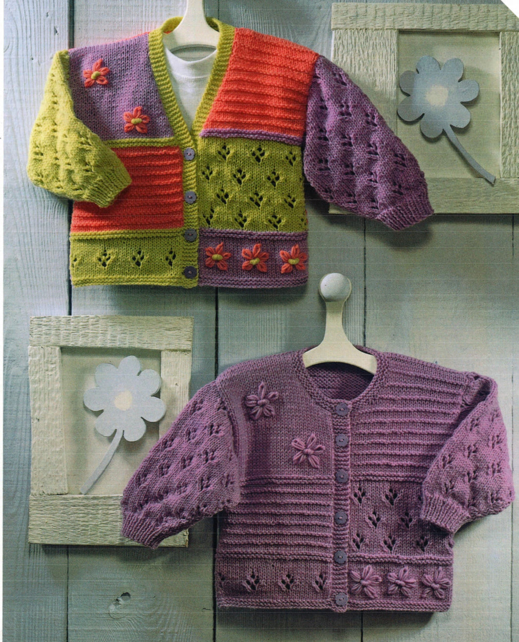 Baby Toddler Patchwork Cardigan Round or V Neck Embroidered Flower 16