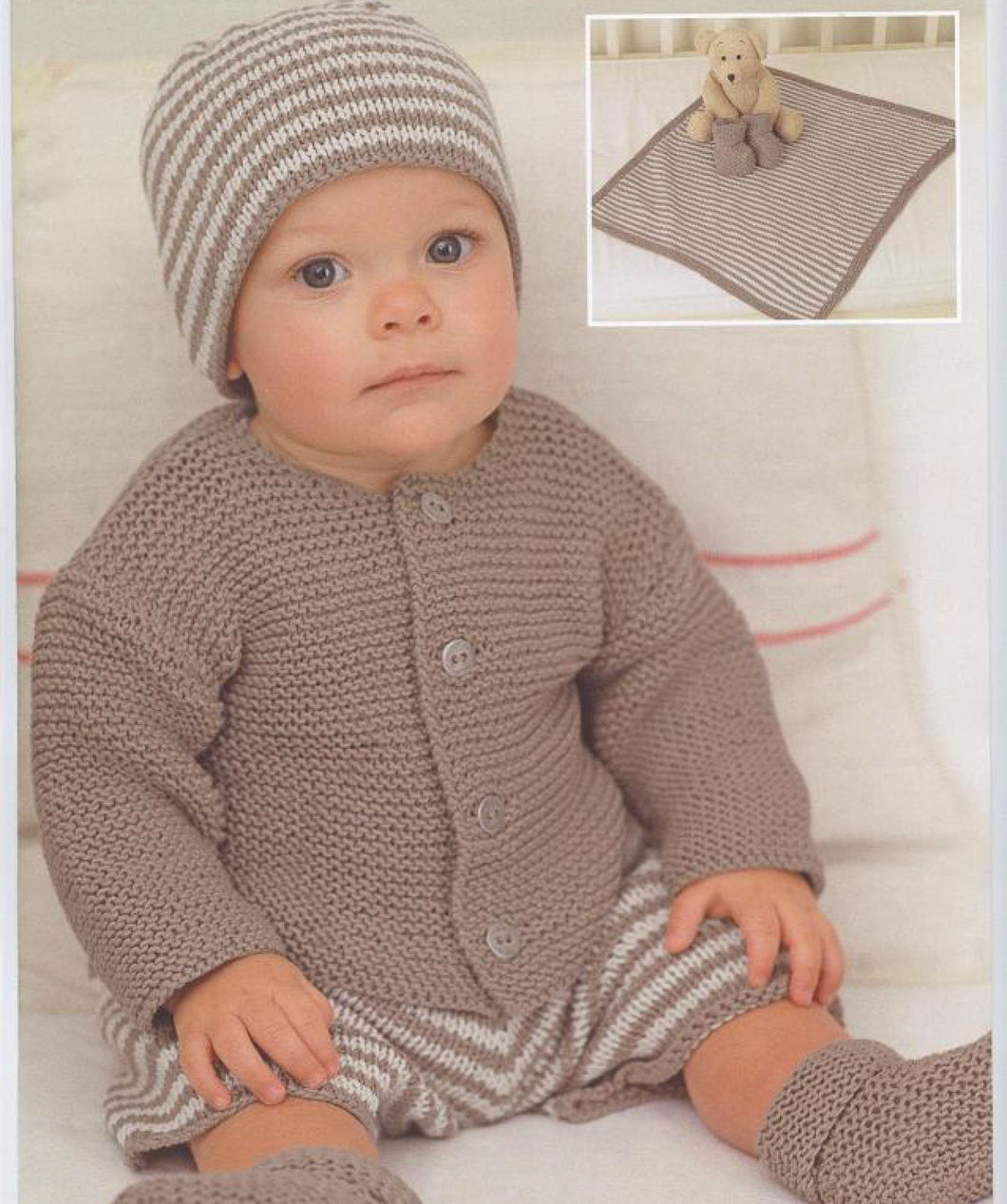 Baby Easy Garter stitch -jacket -Pants- Blanket-Hat & Boots- DK 8 ply Light worsted 13 - 20