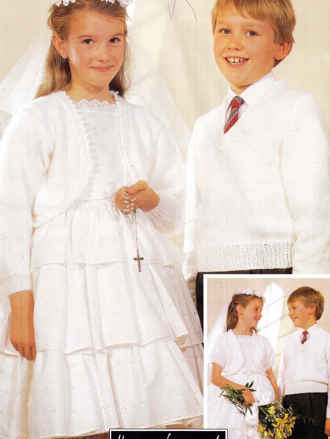Boys girls-Communion- Wedding  Bolero Cardigans, jumper slipover Knitting pattern DK - 8Ply Yarn- 24 32