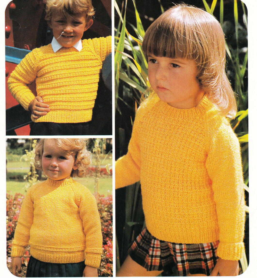 Baby Toddler Knit Sweater Pattern: DK 8ply (20-26