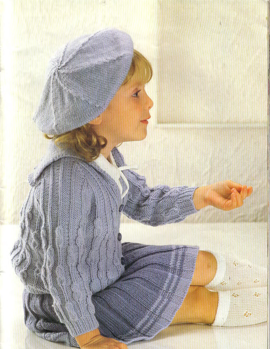 Girl's Cardigan Skirt & Beret- Knitting pattern- DK (8ply)  Or 4ply  Chest 20 - 24