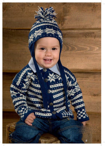 Child's Scandinavian Jacket Cardigan, Hat & Headband) Knitting pattern -Download PDF fits 6-24 months