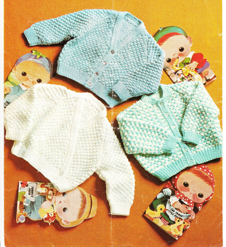 Child's Easy Beginners  Round- V or cross over neck cardigans Knitting Pattern -DK-8ply(Light Worsted yarn) Instant Download-18 22
