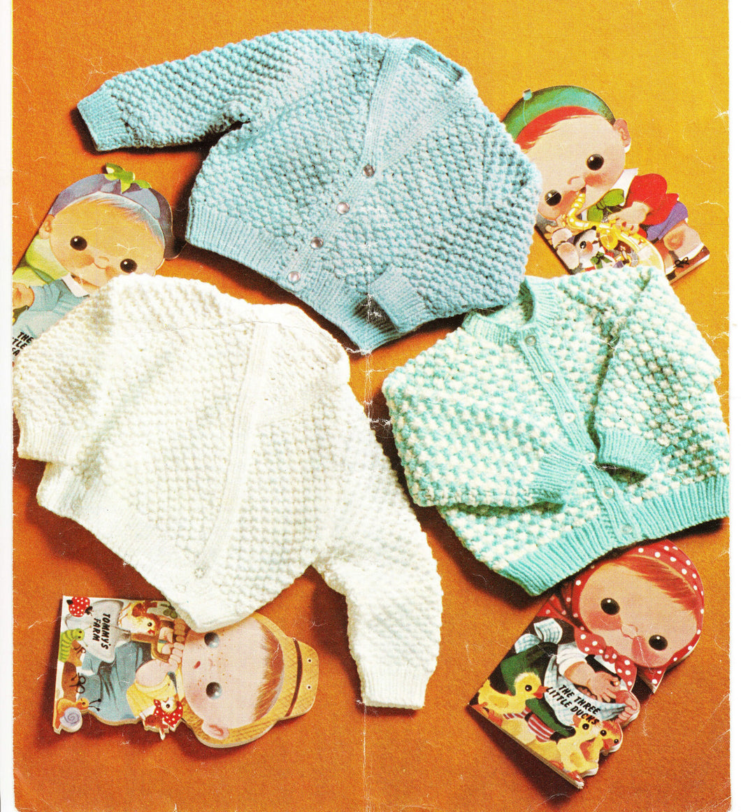 Child's Easy Beginners  Round- V or cross over neck cardigans Knitting Pattern -DK-8ply(Light Worsted yarn) Instant Download-18 22