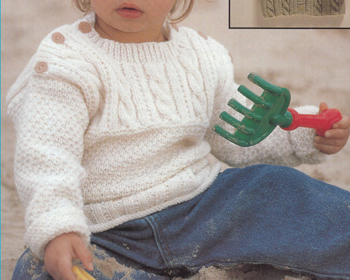 Child's Cable Knit Cardigan Pattern: Easy Top, Jumper (0-18 months) (Digital Download)
