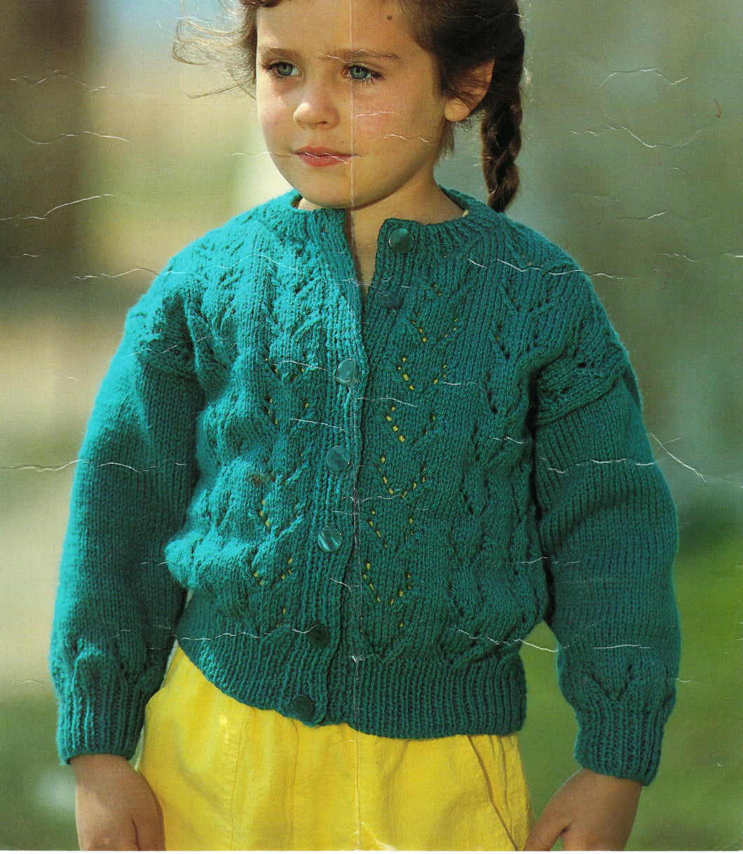 Girls Eyelet pattern Round Neck- Cardigan 22-26