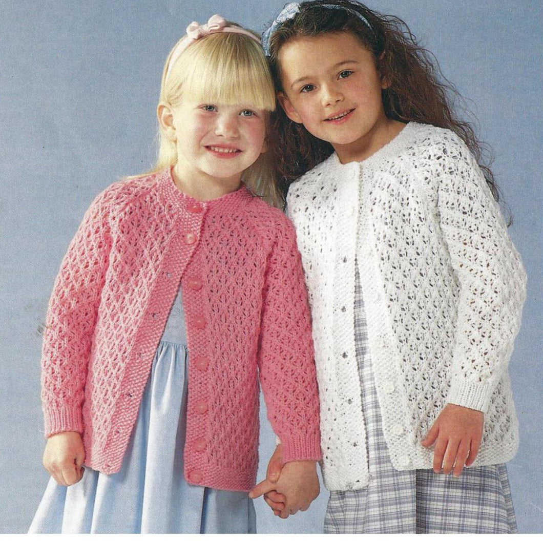 Girls Lacy Round Neck Raglan Cardigan Jacket 20-30