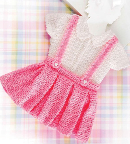 Baby girls Pleated skirt & Matching top  3 - 12 mths ~Easy DK 8 Ply  Light Worsted Crochet Pattern PDF Instant Download