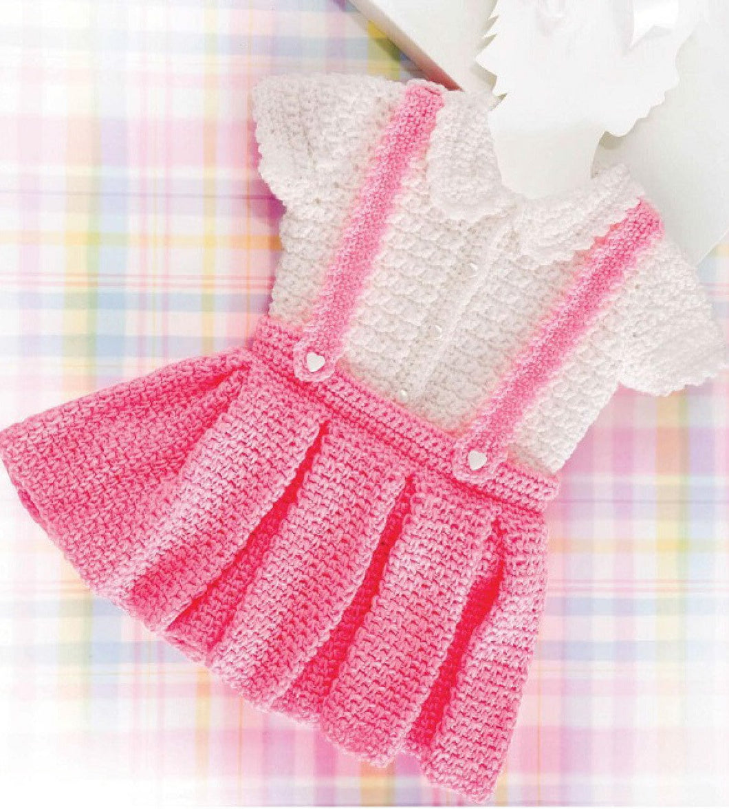 Baby girls Pleated skirt & Matching top  3 - 12 mths ~Easy DK 8 Ply  Light Worsted Crochet Pattern PDF Instant Download
