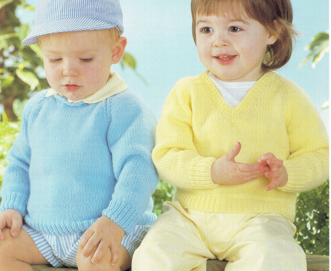 Easy Beginners Baby V Neck Round neck Raglan sleeve Jumpers 16 - 24