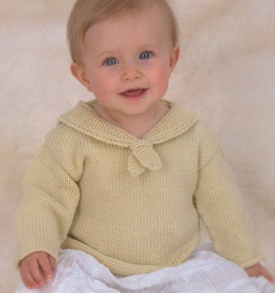 Child's Easy Sailor Jumper Sweater  Knitting Pattern -DK-8ply(Light Worsted yarn) Instant Download-16-22