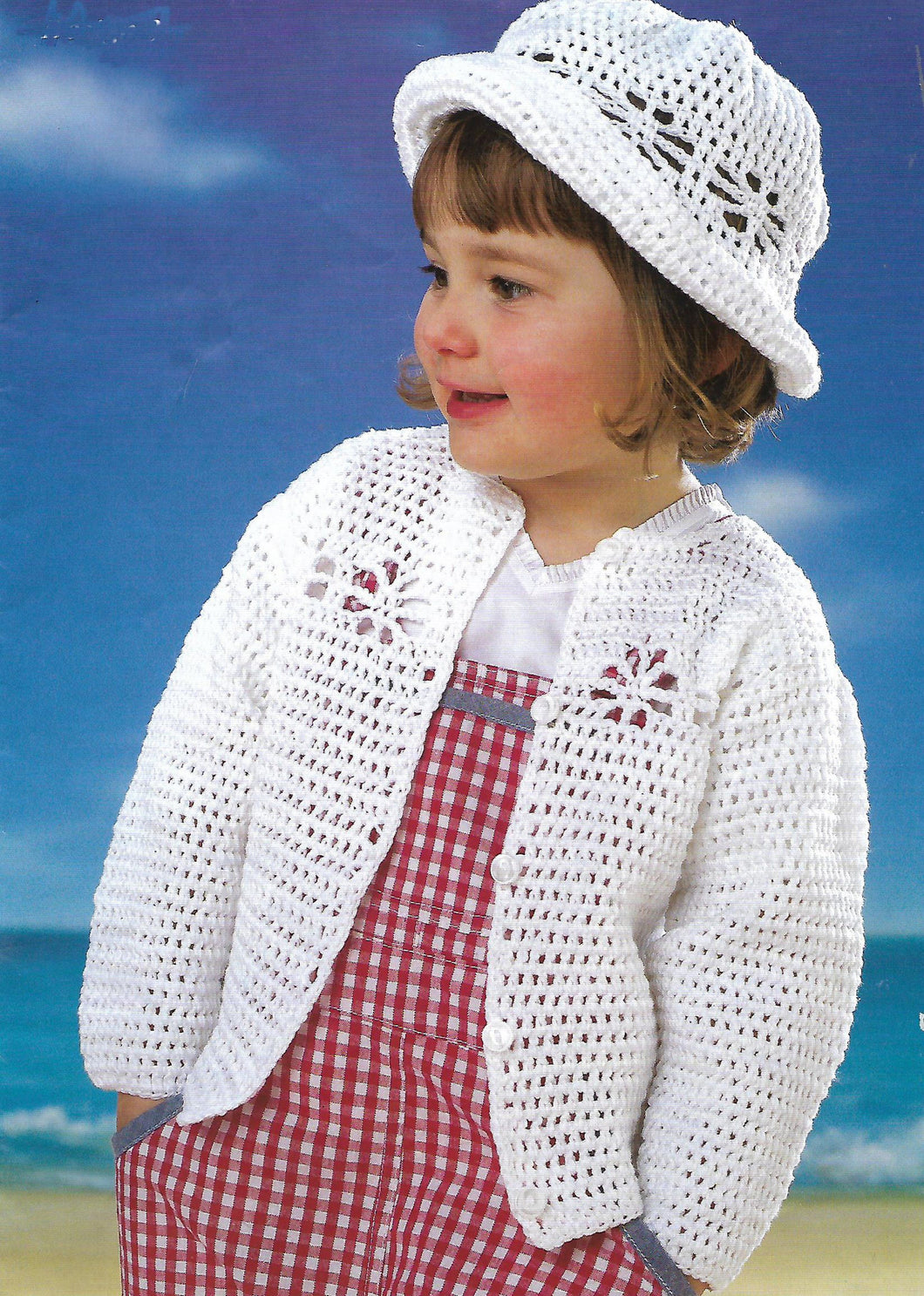 Girls Crochet- Round Neck Cardigans & Hat  Cotton DK- 8 Ply- Light Worsted  wool- 14 - 24