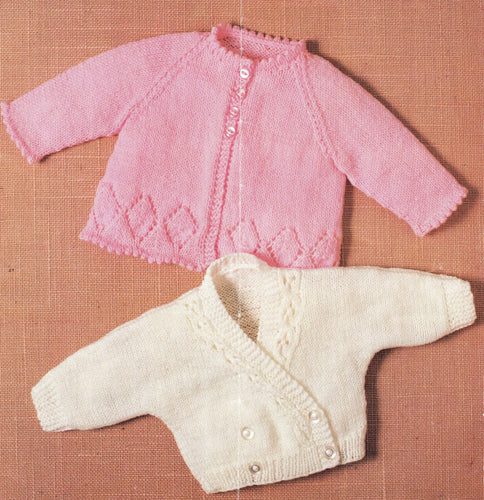 Child's Easy Diamond border Cardigan & cross  front cardigan Knitting Pattern -DK-8ply(Light Worsted yarn) Instant Download-16-20