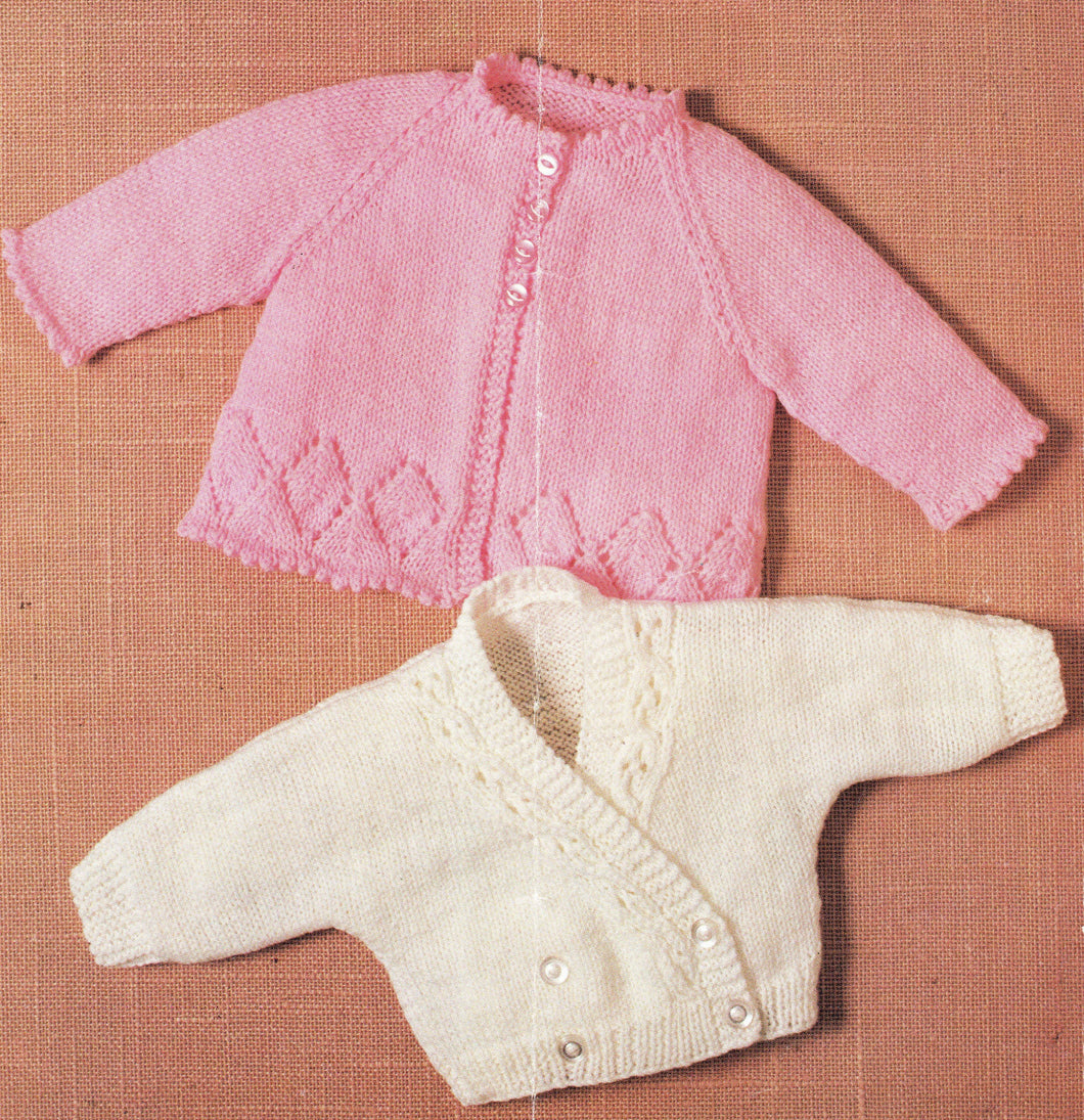 Child's Easy Diamond border Cardigan & cross  front cardigan Knitting Pattern -DK-8ply(Light Worsted yarn) Instant Download-16-20