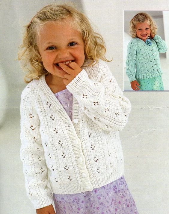 Girls Lacy Eyelet Raglan Cardigan Frill Peplum or plain Hem 22-32