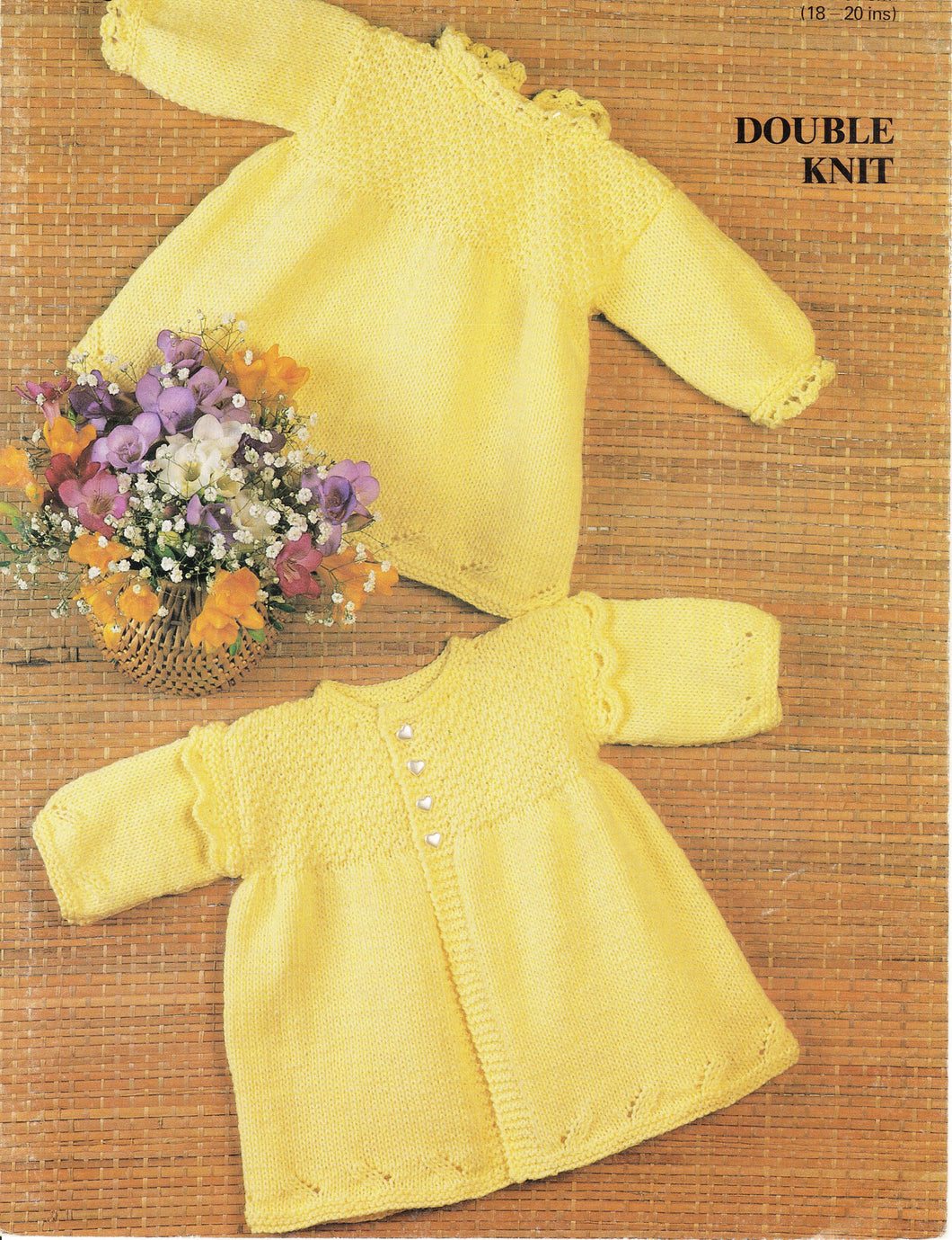 Baby Girl Frilled  Edged Easy Dress & Jacket - DK (8PLY) Light Worsted Yarn Fits 18-20 chest- Knitting pattern  Download PDF- Vintage