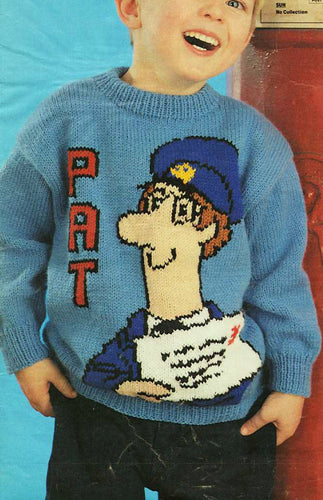 Child's Postman Pat Sweater Knitting Pattern (22-28