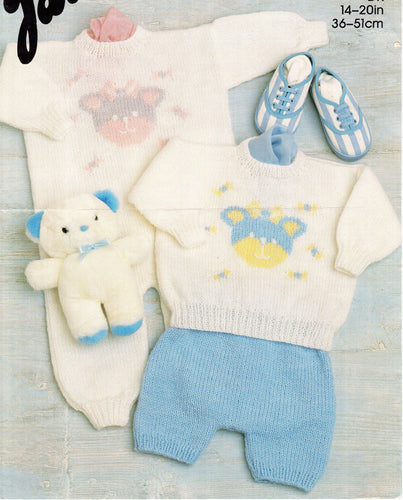 Baby Teddy Motif crew Neck Sweater Jumper & All in one sleep suit 14