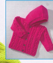 Child's Easy Cable Bobble Jumper-& Hooded Jacket Boy- Girl- Knitting Pattern -DK 8Ply (Light Worsted weight) Instant Download-16 - 26" chest