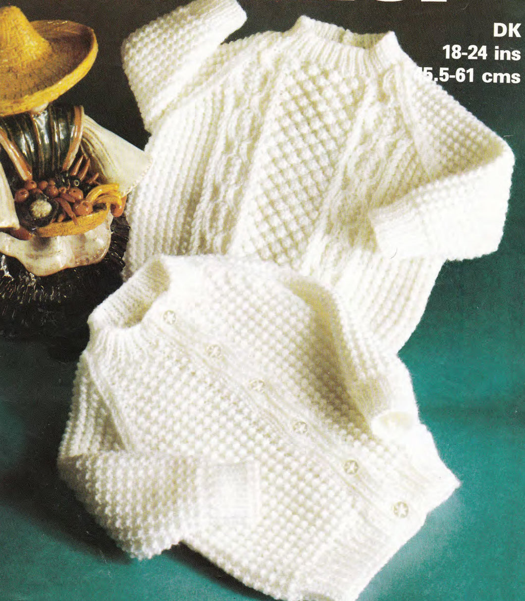 Baby Classic Cardigan-Jumper- Button back  Knitting pattern - fits 18 - 24
