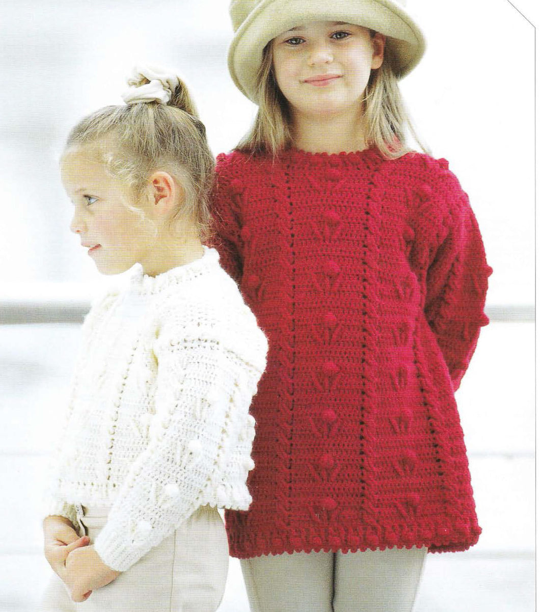 Girls Round Neck Long & cropped Jumpers- Tunic  flower bobble 22-30
