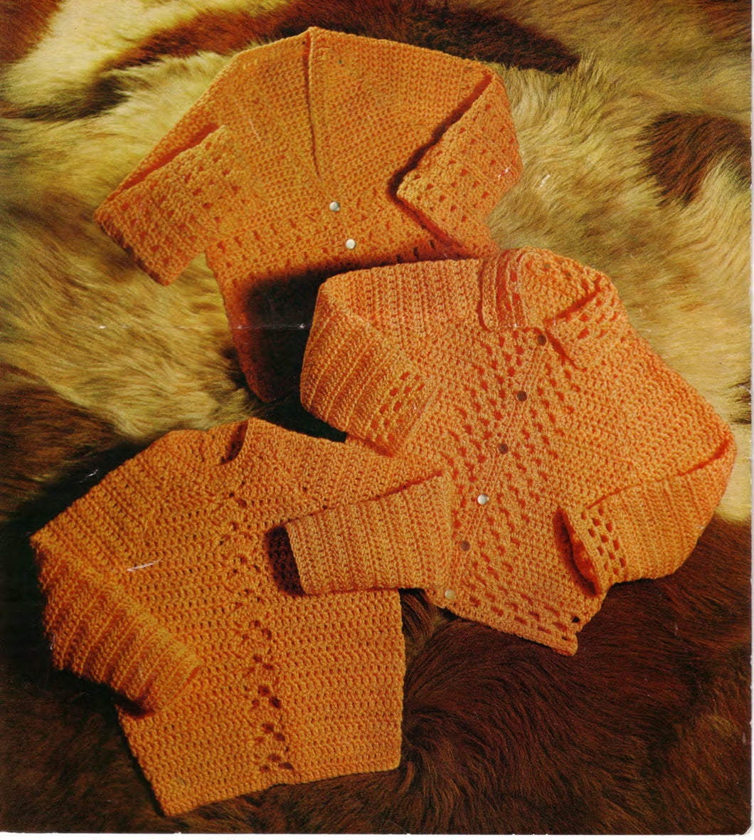 Baby Crochet V Neck- Round Neck Cardigans & Jumper DK 8Ply Light Worsted wool- 182 - 20