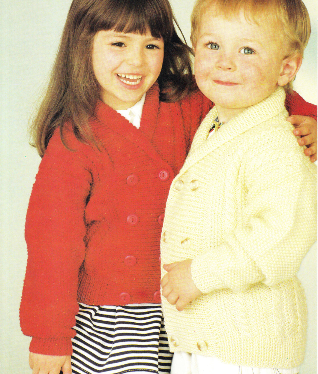 Girl- Boy- Toddlers, Easy knit Cable Double breasted Jackets Knitting pattern- PDF Download- 22