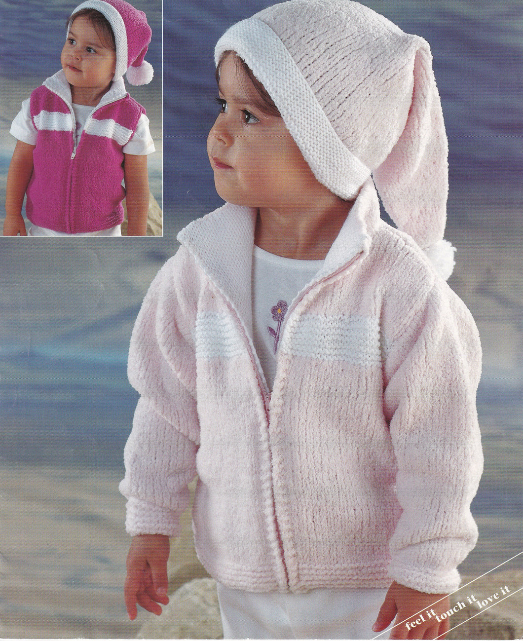 Easy High neck Jacket -  Gilet &  Willie Winkie Hat Knitting Pattern pdf Digital Download