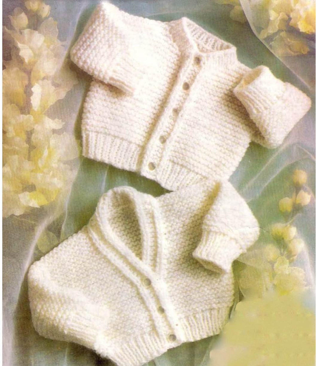 Premature Premie Baby Cardigans- V neck round Neck -Premature 5LB - 12 LB Babies- DK 8 Ply Light worsted. Knitting Pattern Download PDF
