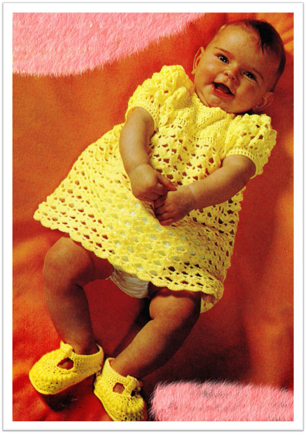 Girl's Baby Toddlers  Vintage Crochet Pattern for baby girl Coat and Shoes in 3ply - fits chest 18 ins Crochet Pattern PDF Instant Download