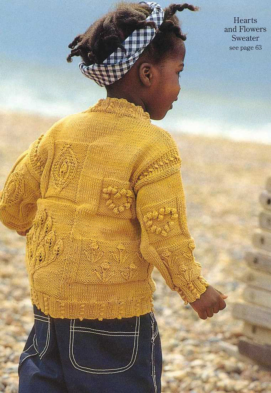 Lovely Hearts & Flowers Sweater ~ Jumper  In Cotton Yarn- Fits 18 - 36 Months, Knitting Pattern- Download PDF